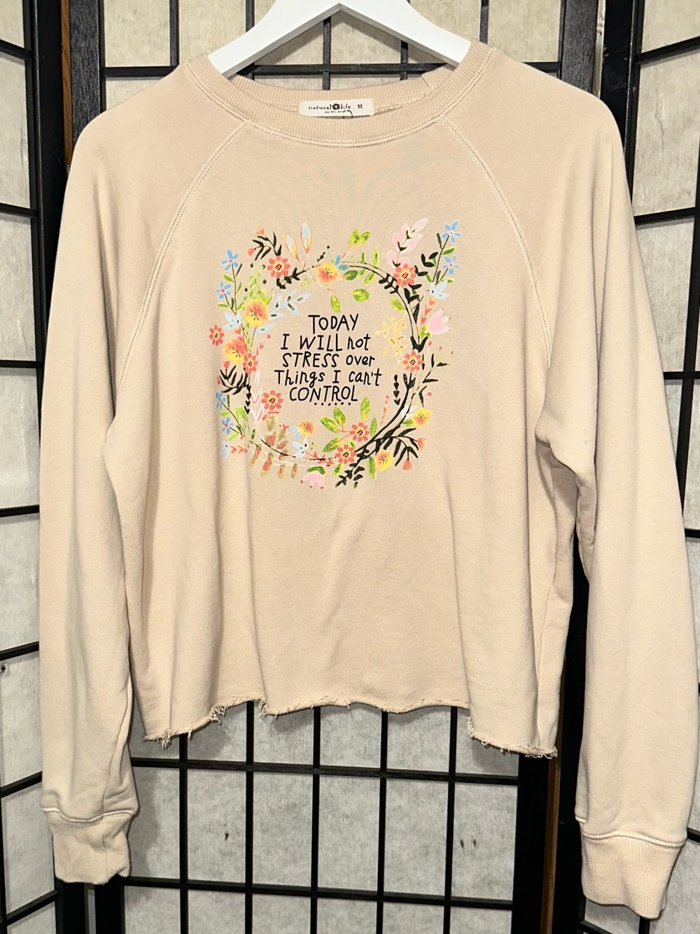 NATURAL LIFE Pull Over Today I will Not Stress Comfy Sweatshirt
